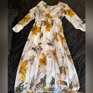 Floral Flowy Wrap Maxi Dress